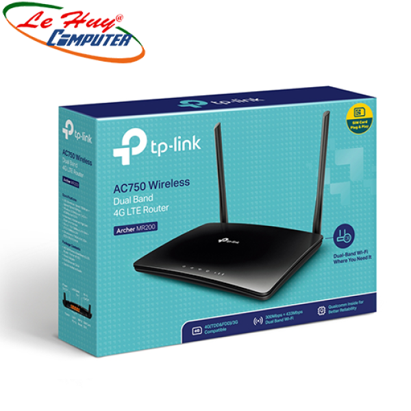 Bảng giá Router Wi-Fi TP-Link băng tần kép 4G LTE AC750 - Archer MR200 Chính Hãng Phong Vũ