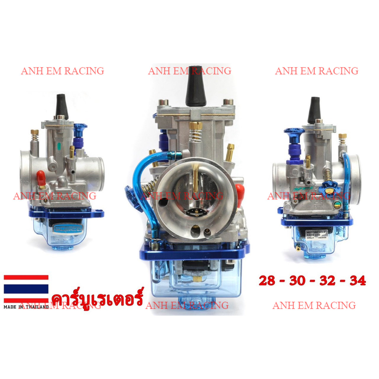 Bình xăng con pwk 28 30 32 34mm cho ga dẹp oko mc racing đen (màu xanh da trời）