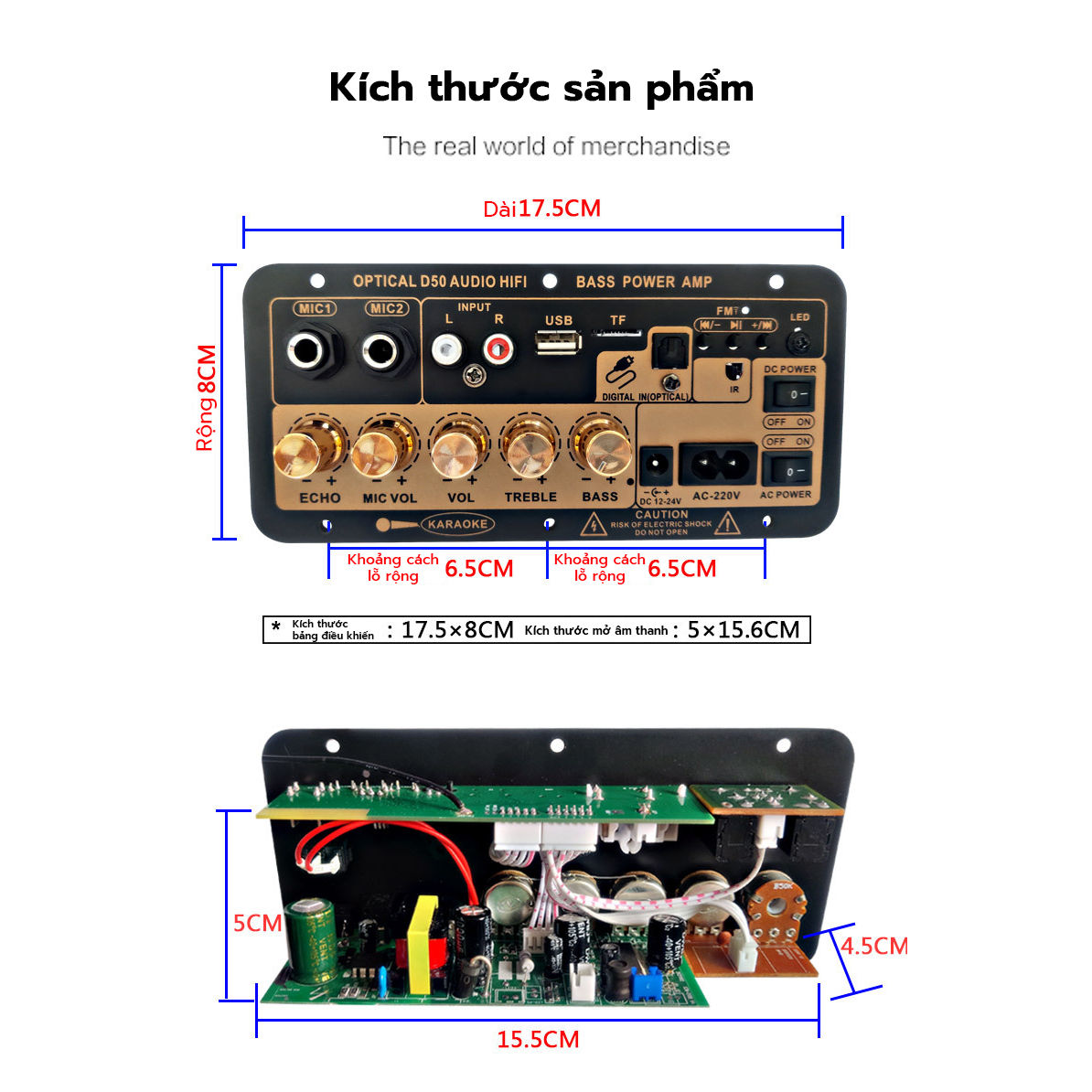 Bảng khuếch đại công suất kỹ thuật số Bluetooth với sợi quang D50 khuếch đại âm thanh kép kỹ thuật số Bluetooth công suất