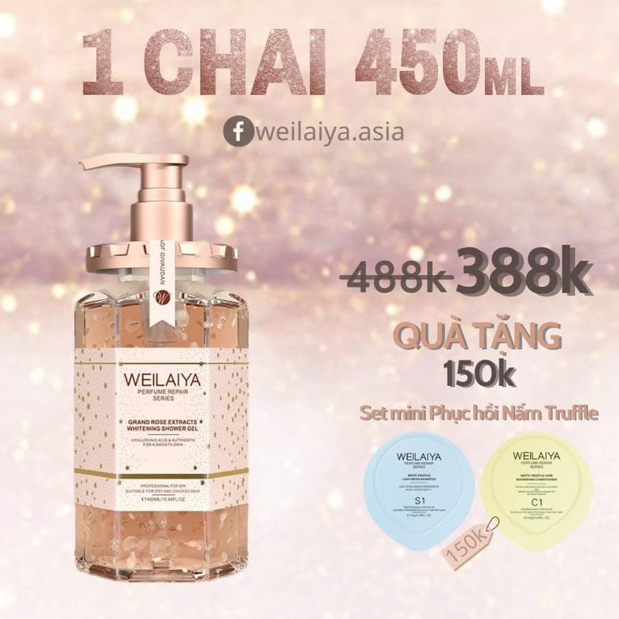 𝐒ữ𝐚 𝐭ắ𝐦 𝐓ủ𝐘 𝐌ậ𝐓 𝐇𝐎𝐀 𝐇ồ𝐍𝐆 𝐃𝐀𝐌𝐀𝐒𝐊 𝐖𝐄𝐈𝐋𝐀𝐈𝐘𝐀 450ml tặng 1 bộ dầu gội phục hồi tóc đa tâng nấm truffle weilaiya