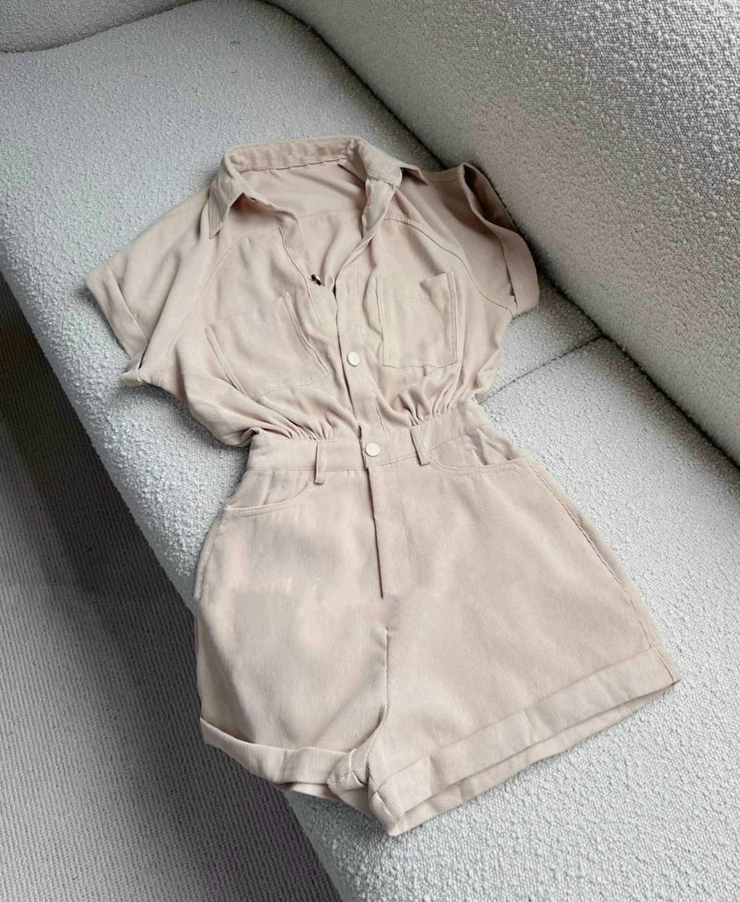 [HÀNG ĐẸP] Jumpsuit Sơ Mi Short Trơn 3 Màu