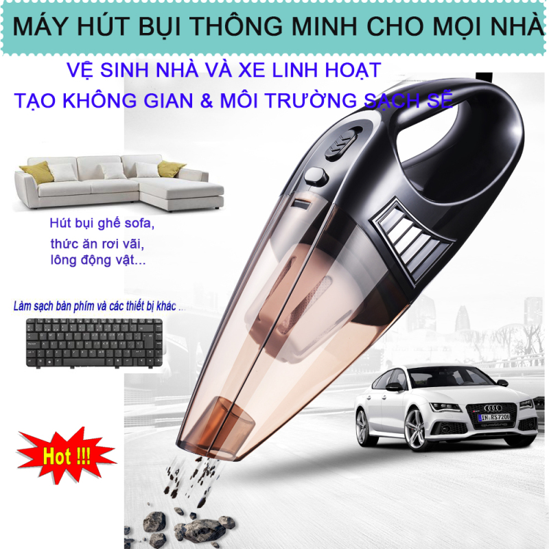 Máy hút bụi cầm tay mini, Tìm mua máy hút bụi xe hơi cầm tay cao cấp đa năng, máy hút bụi chuyên dụng cho ô tô VACUUM CLEANER công suất 120W - Bảo Hành Uy Tín 1 Đổi 1 bởi Tổng Kho 1688