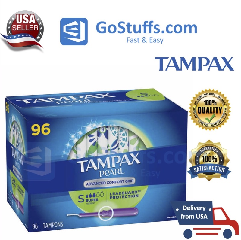 [Hàng Mỹ] Tampon Tampax Pearl Advanced Grip Super Hộp 96 cái