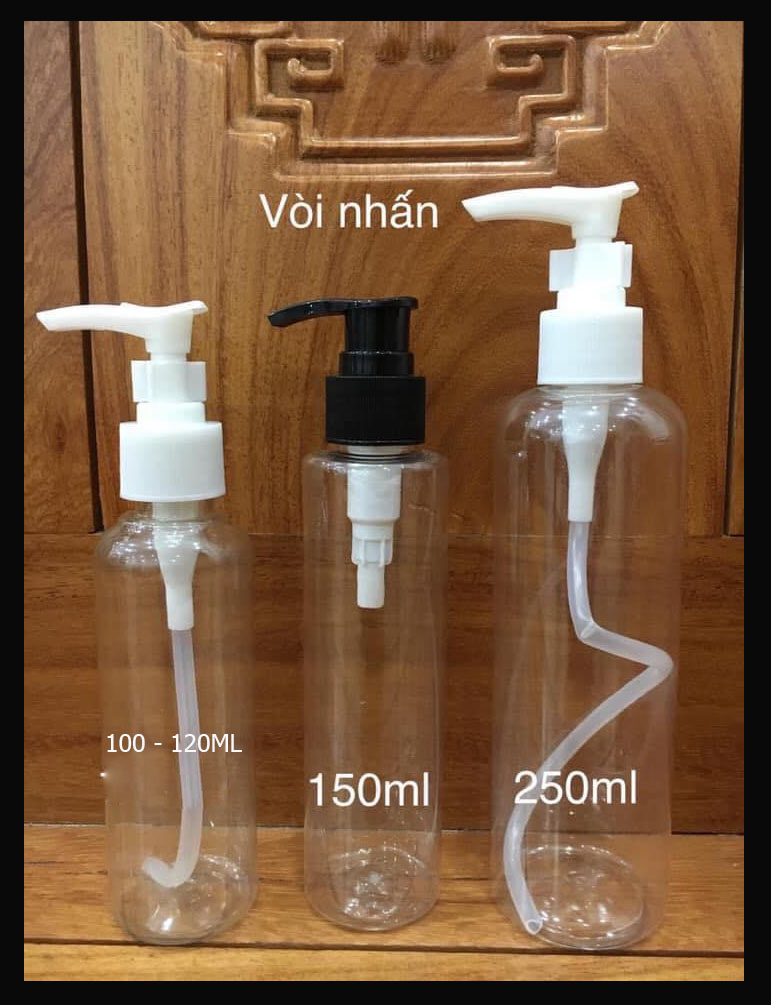 10 CHAI CHIẾT MỸ PHẨM VÒI NHẤN 150ML - 10 CHAI PET VÒI NHẤN TRONG SUỐT 150ML - 10 CHAI NHỰA VÒI NHẤN 150ML - NGUYÊN LIỆU MỸ PHẨM