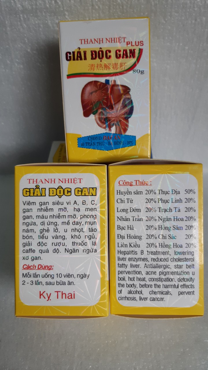 Viên uống giải độc gan, thanh nhiệt plus 80g