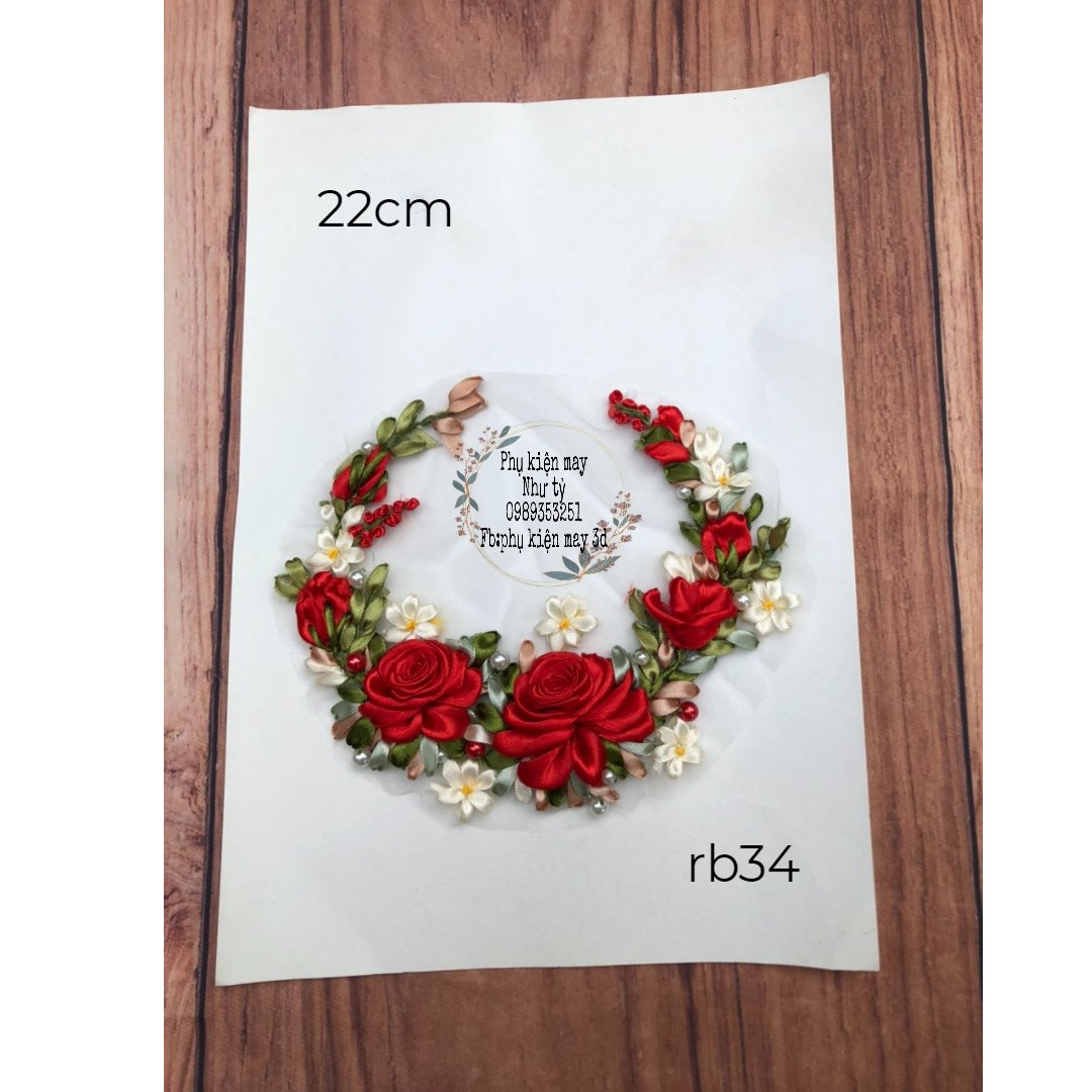 [Ảnh thật] [Có sẵn] vòng hoa ren ruy băng hoa hồng xinh xắn 22cm