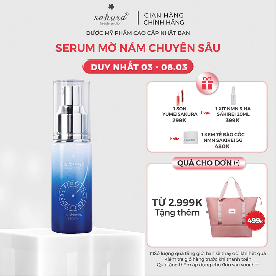 [Date 05.2026] Serum dưỡng trắng da làm mờ vết nám Sakura Transforming Serum 30ml