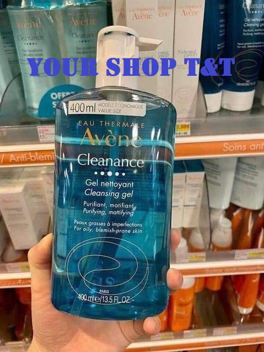 Sữa rửa mặt dành cho da dầu mụn giúp làm sạch da, kiểm soát dầu mụn avene cleanance cleansing gel 200ml, 400ml
