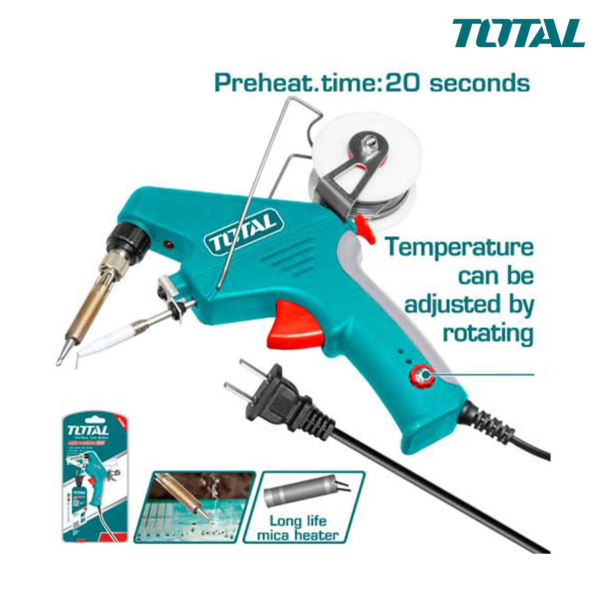 Mỏ hàn xung 90W TET160732 Nhiệt độ có thể được điều chỉnh bằng cách xoay vòng.nóng nhanh 20 giây,