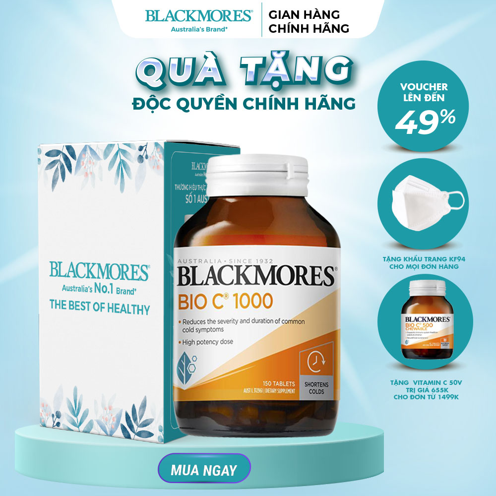 Blackmores Bio C 1000mg 150 Vvitamin c blackmore Úc viên uống bổ sung c tăng cường hệ miễn dịch