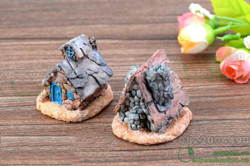 Ngôi nhà đá - Trang trí tiểu cảnh hồ cá, tiểu cảnh sân vườn. Mô hình nhà đá