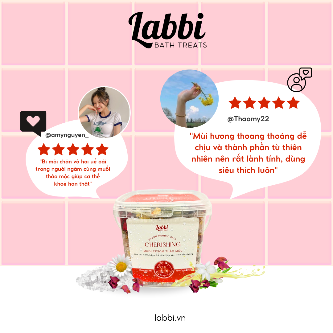 CHERISHING - Muối epsom thảo mộc [Labbi Bathtreats] Epsom herbal salt