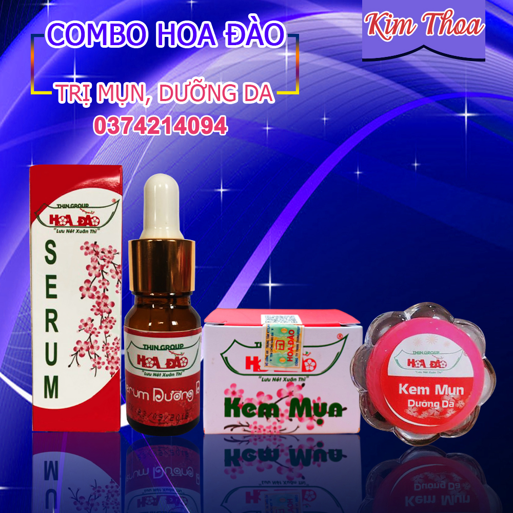 Combo giảm mụn dưỡng trắng da Hoa Đào Thingroup (Kem Mụn Hoa Đào và Serum Hoa Đào)