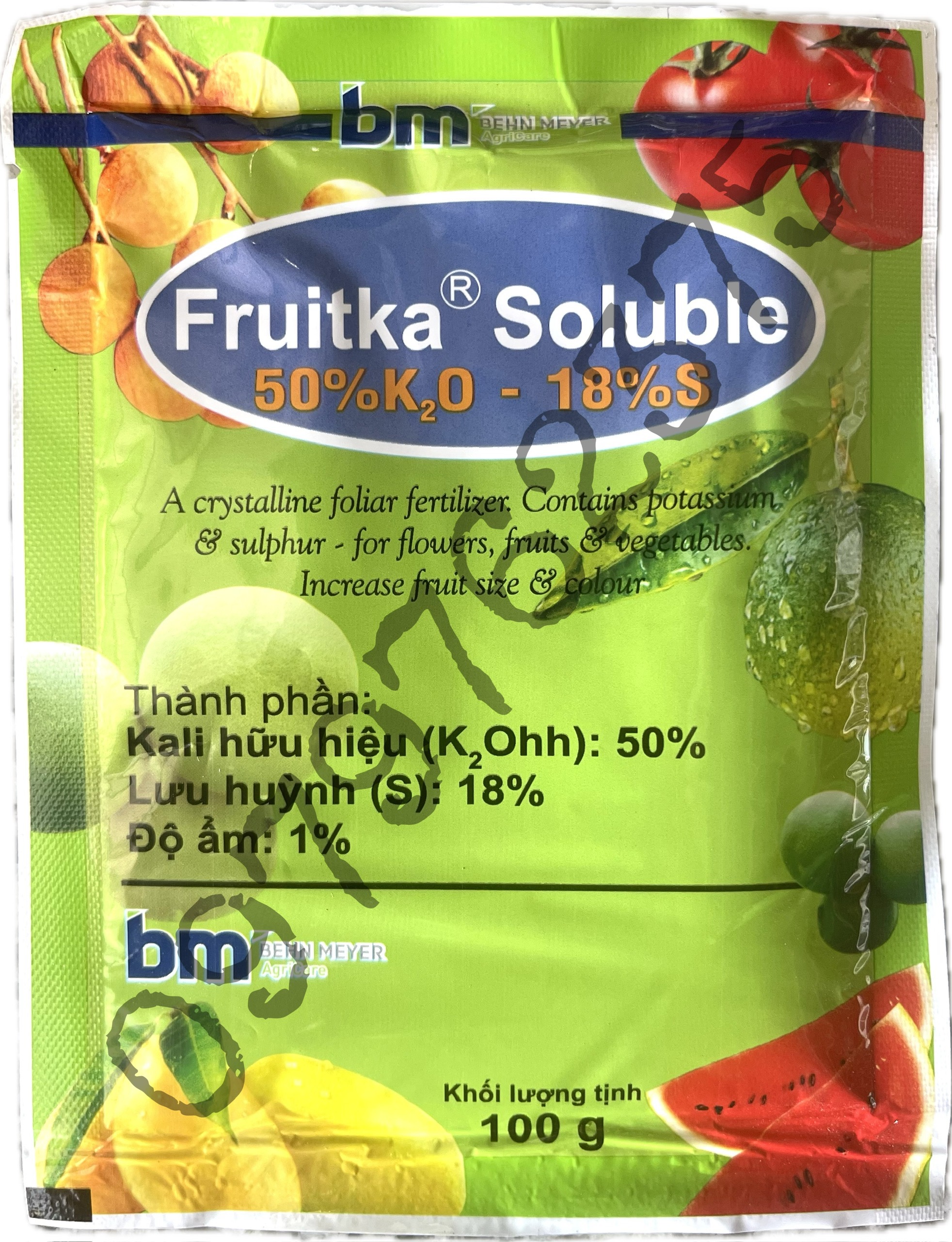 Phân Kali Sulphat - Kali Sunphat K2SO4 - Fruitka Soluble - 100g