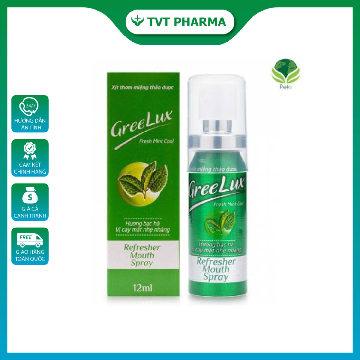Xịt thơm miệng thảo dượᴄ GreeLux 12ml (chính hãng)
