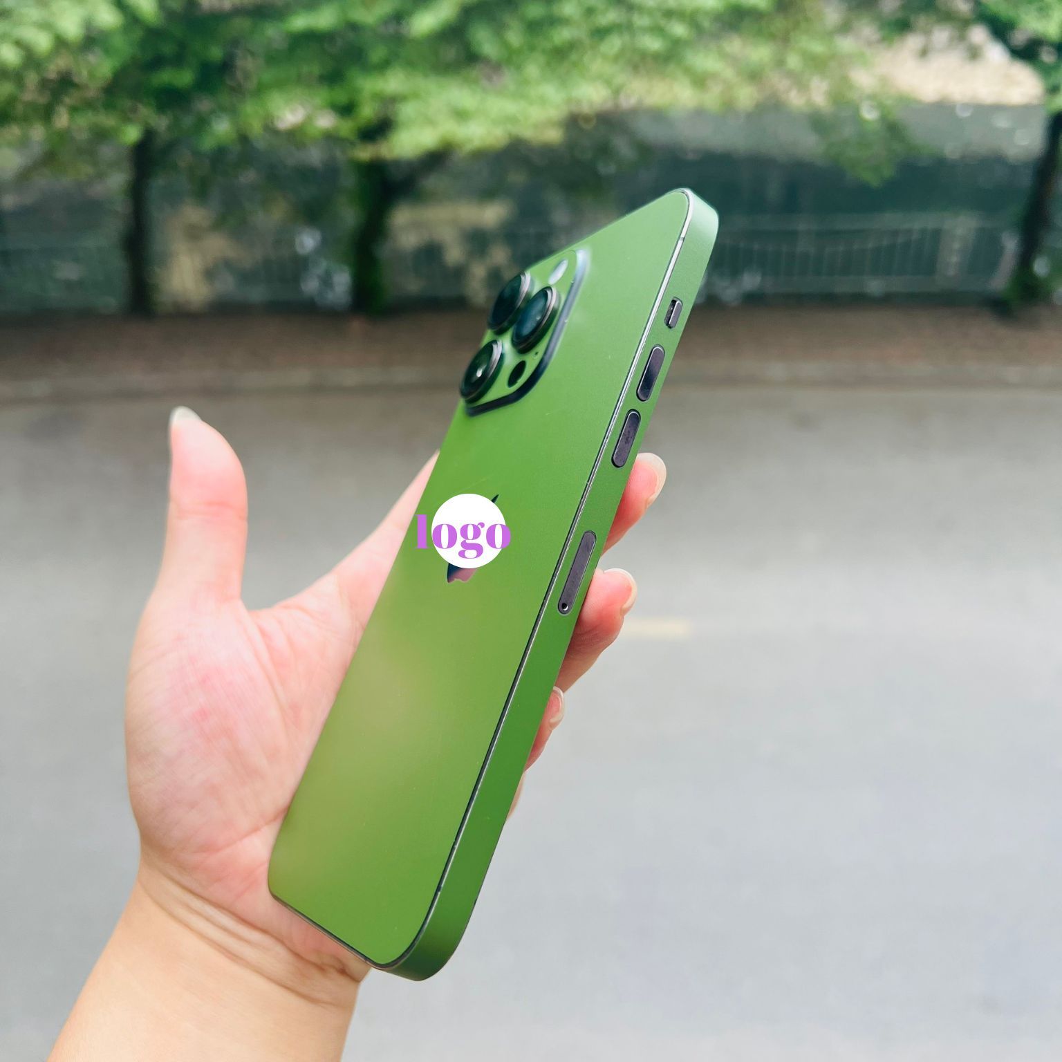 Miếng dán Skin đổi màu xanh lá nhám mờ cho Iphone 5/5s đến 14promax chống nước cực tốt Dán full các cạnh viền