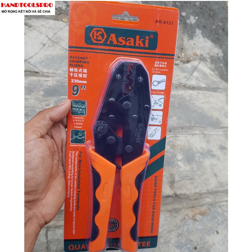 0.5 ~ 6.0mm2 kiềm bấm cos tròn asaki ak-9121