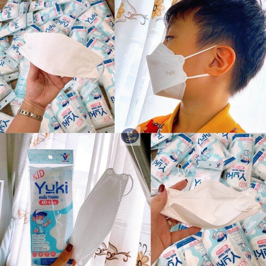 [HCM]Khẩu Trang Kháng Khuẩn 4D Yoki Cho Trẻ Em (6 cái/túi) (từ 4 tuổi trở lên)