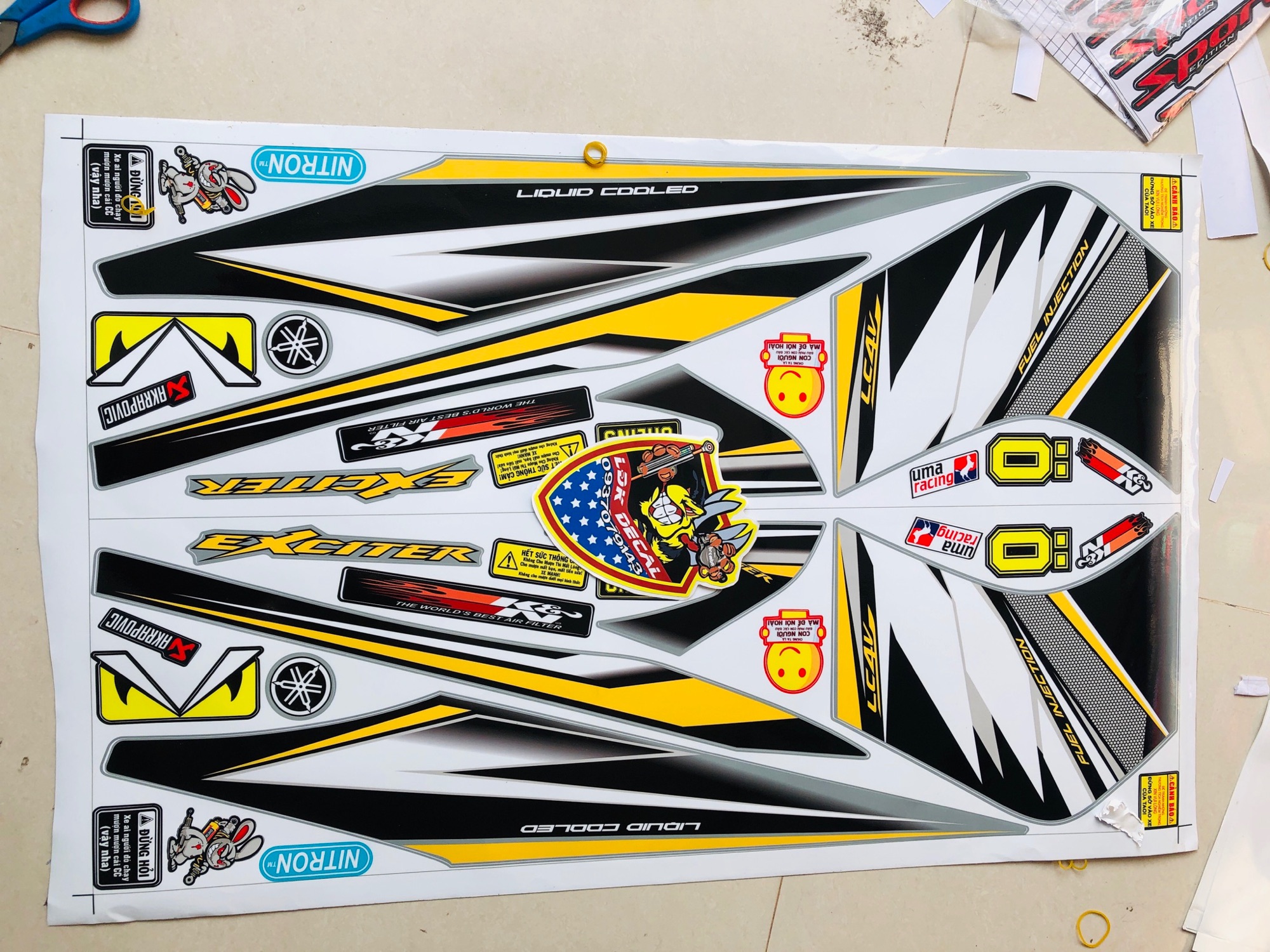 Tem rời exciter 2010 dán xe xám xi măng