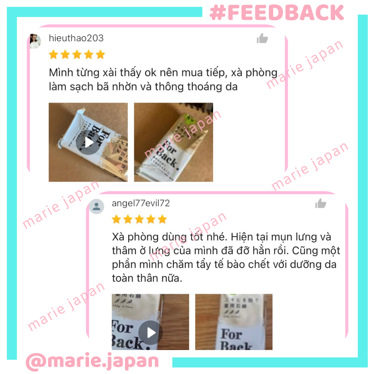 [CHE TÊN] Xà Phòng Giảm Mụn Lưng For Back  Nhật Bản