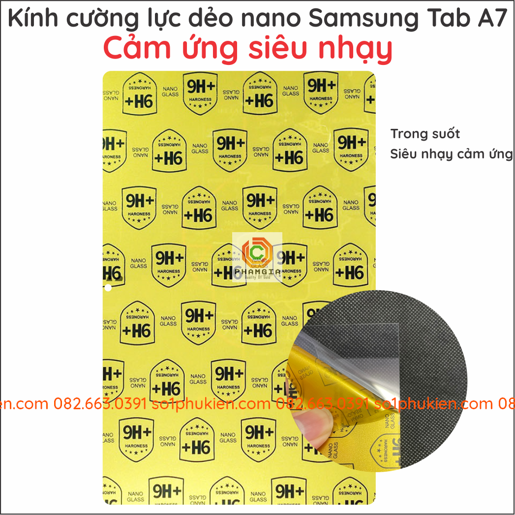 Dán cường lực dẻo samsung tab a7 2020 / tab t505 dẻo nano trong suốt 9h+ siêu bền