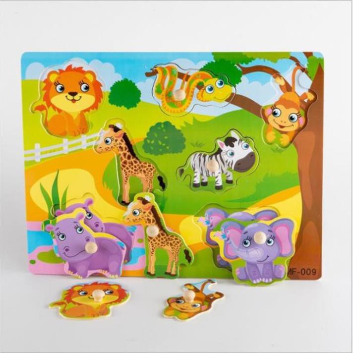 Bảng núm gỗ_Đồ chơi Lắp ráp bằng Núm gỗ cho Bé(23x30x0.5cm )