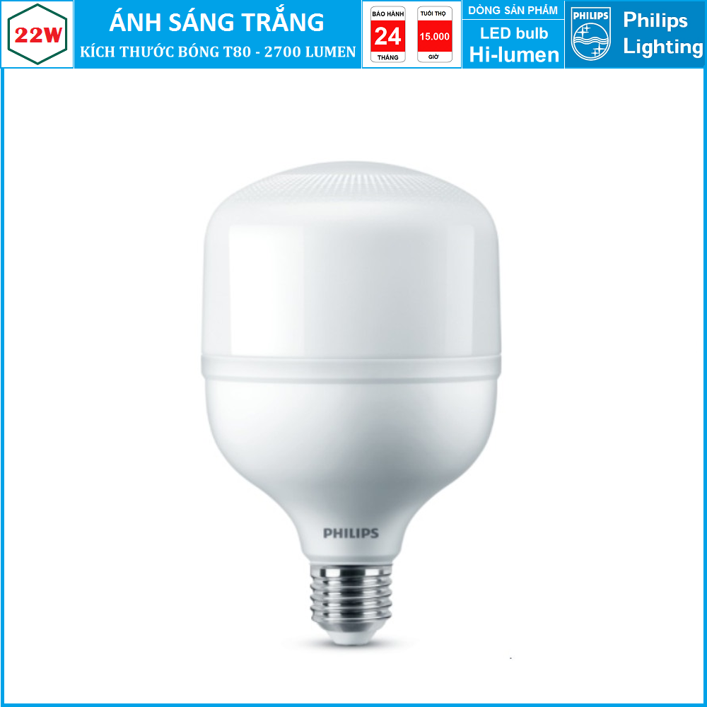 BÓNG ĐÈN LED BULB PHILIPS 22W HI-LUMEN TFORCE CORE HB MV ND E27 GEN3 ( THAY THẾ BÓNG COMPACT CÔNG SUẤT CAO )