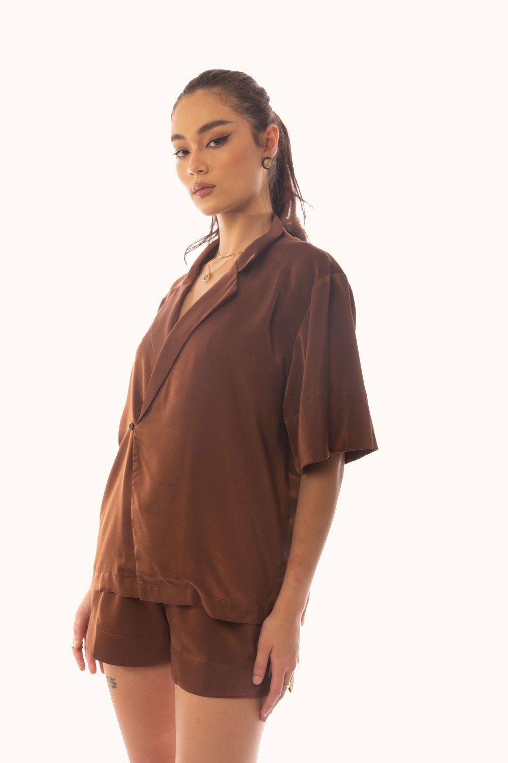 DAPHALE - Áo Blazer Tay Ngắn Cổ Danton Eleanor