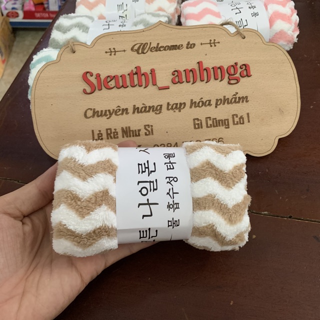 Khăn mặt lông cừu xuất Hàn 30x50cm