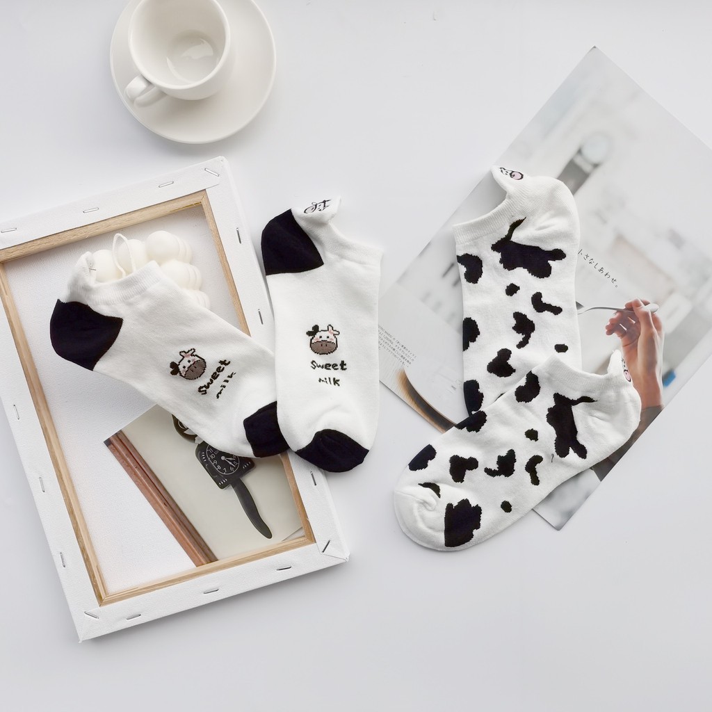 Combo 05 đôi tất BÒ SỮA ngắn Siêu đáng yêu