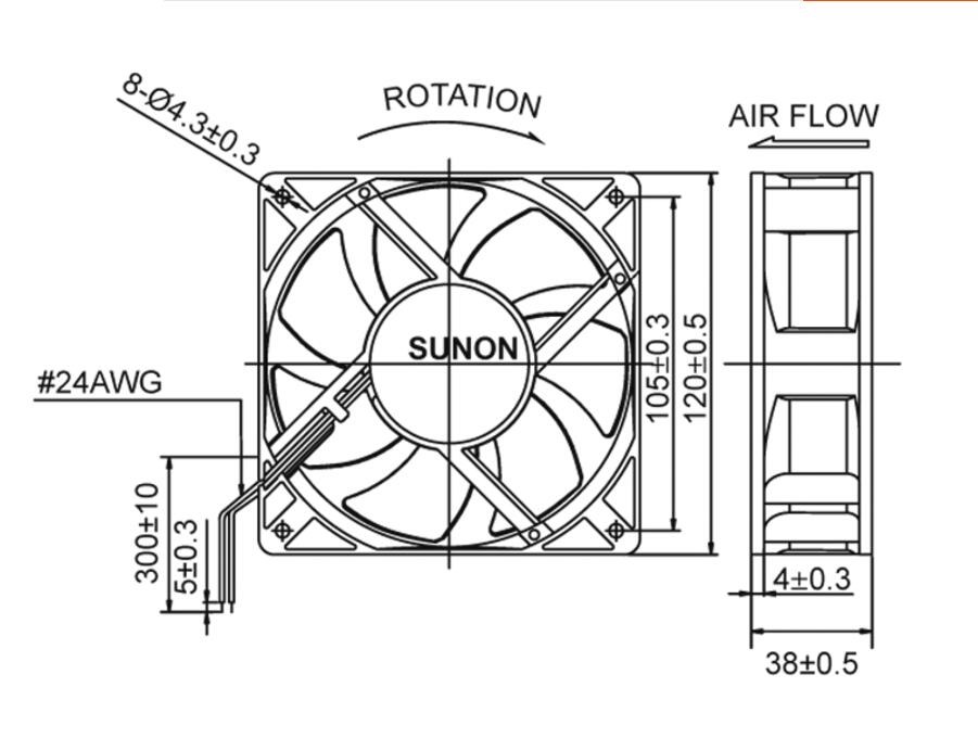 Quạt thông gió 12cm - 0.14A 220V