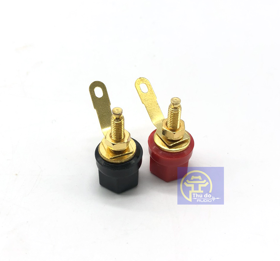 04 cái Cọc loa đơn đỏ đen loại tốt