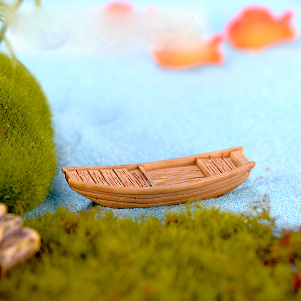 Mô hình tàu thuyền gỗ đánh cá trang trí tiểu cảnh, terrarium