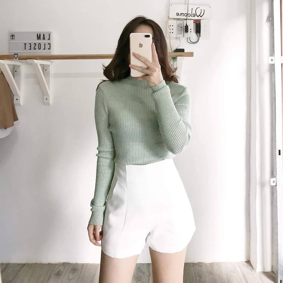 Quần short cạp cao