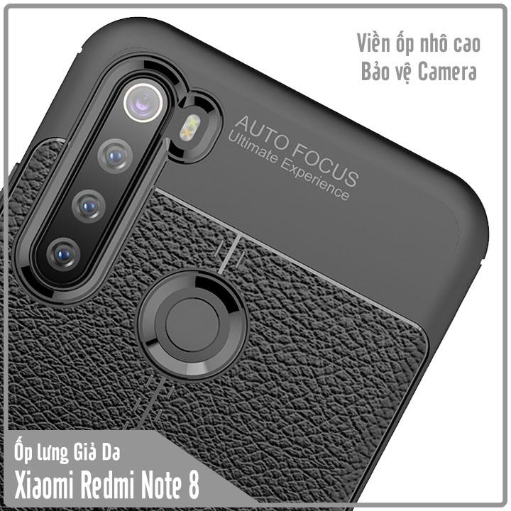 Ốp lưng cho Xiaomi Redmi Note 8 Giả da chống sốc Auto Focus
