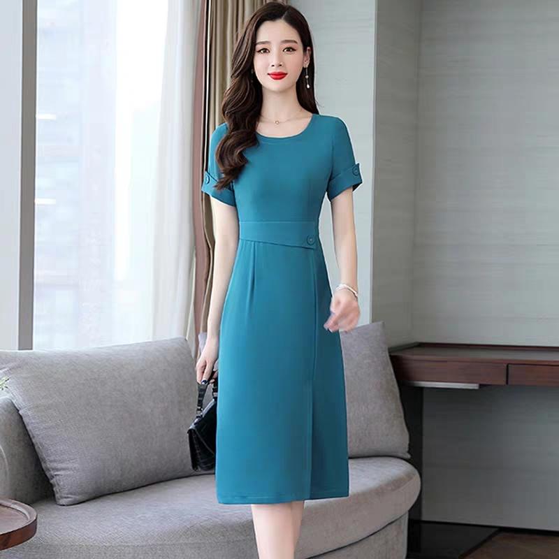 [HCM]ĐẦM VOAN LỤA PHỐI NÚT EO ĐẸP TINH TẾ SANG CHẢNH MS 213