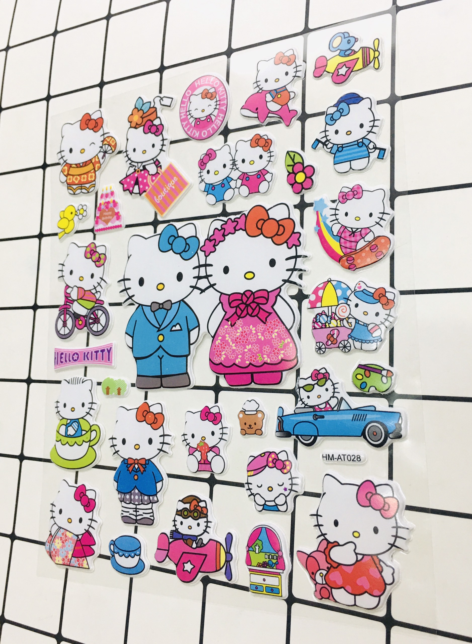 Bảng Sticker hình dán Pony, Hello Kitty Nổi 3D