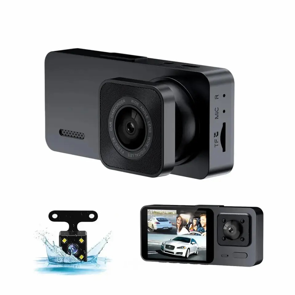 Camera hành trình ô tô 3 mắt s10 plus có wifi full hd 1080p hỗ trợ kết nối điện thoại xem qua app