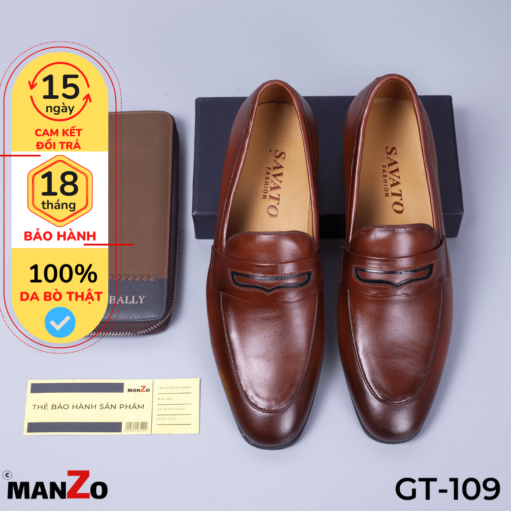 Giày Tây Nam Cao Cấp MANZO - Giày Công Sở Tăng Chiều Cao 4cm - Bảo Hành 12 Tháng – GT 109