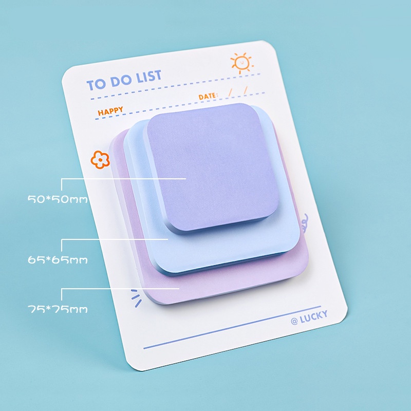 3 Size Square Sticky Notes Creative 3 Color Message Fridge Paper Memo Pads