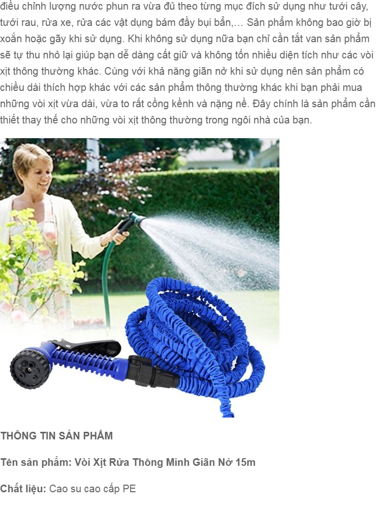 Bộ vòi xịt nước thông minh 30m Magic Hose (Màu xanh đậm)