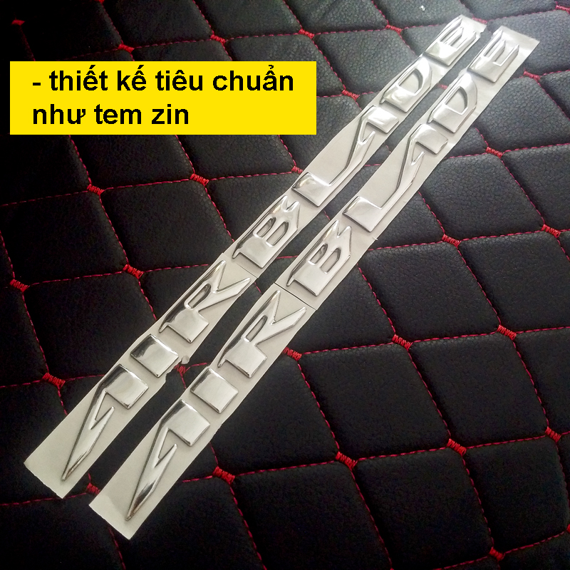 Bộ 2 tem Air Blade 3D nổi màu Bạc, Đỏ