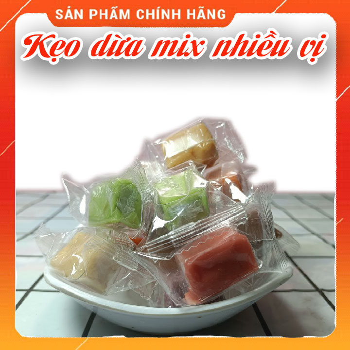 Kẹo dừa mix nhiều vị ăn vặt