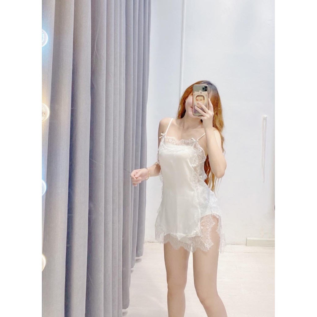 đầm ngủ phi lụa phối ren cực sexy hot hit