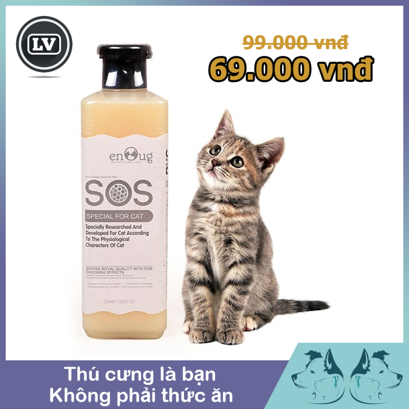 [CHÍNH HÃNG] Sữa Tắm Cho Mèo SOS trắng 530ml Phụ Kiện Thú Cưng Long Vũ