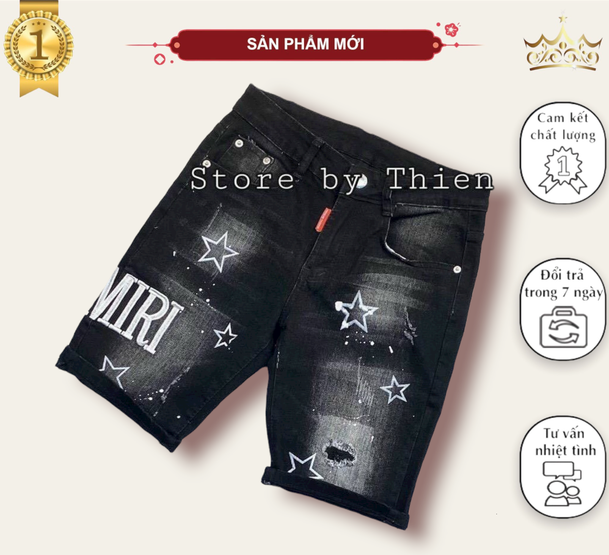 [ẢNH THẬT] Quần short jean nam đen cao cấp thêu phối LOGO chất bò form đẹp vải dày mẫu mới nhất hàng chuẩn shop