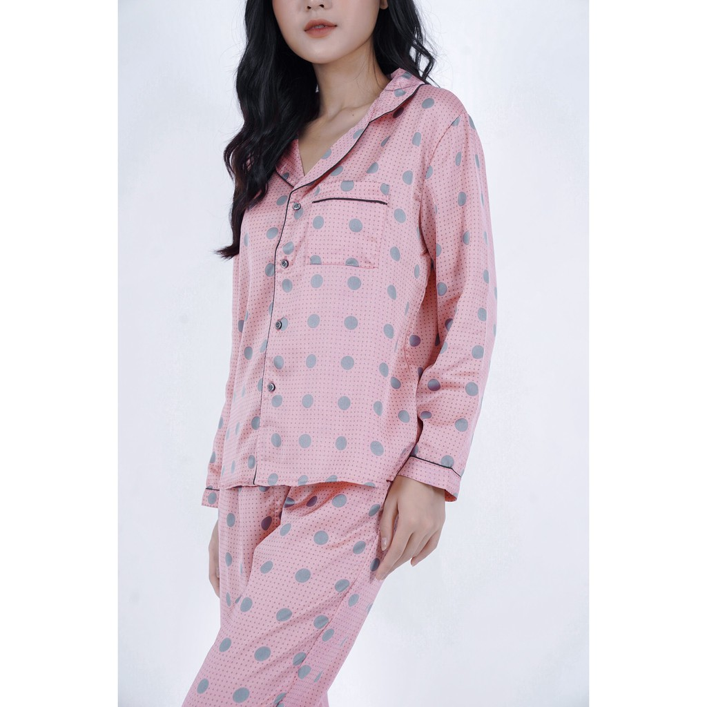 Bộ pijama lụa hình tay dài quần dài