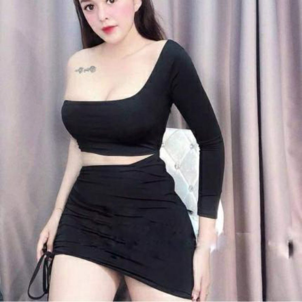 Đầm body 1 tay khoét hở eo sexy