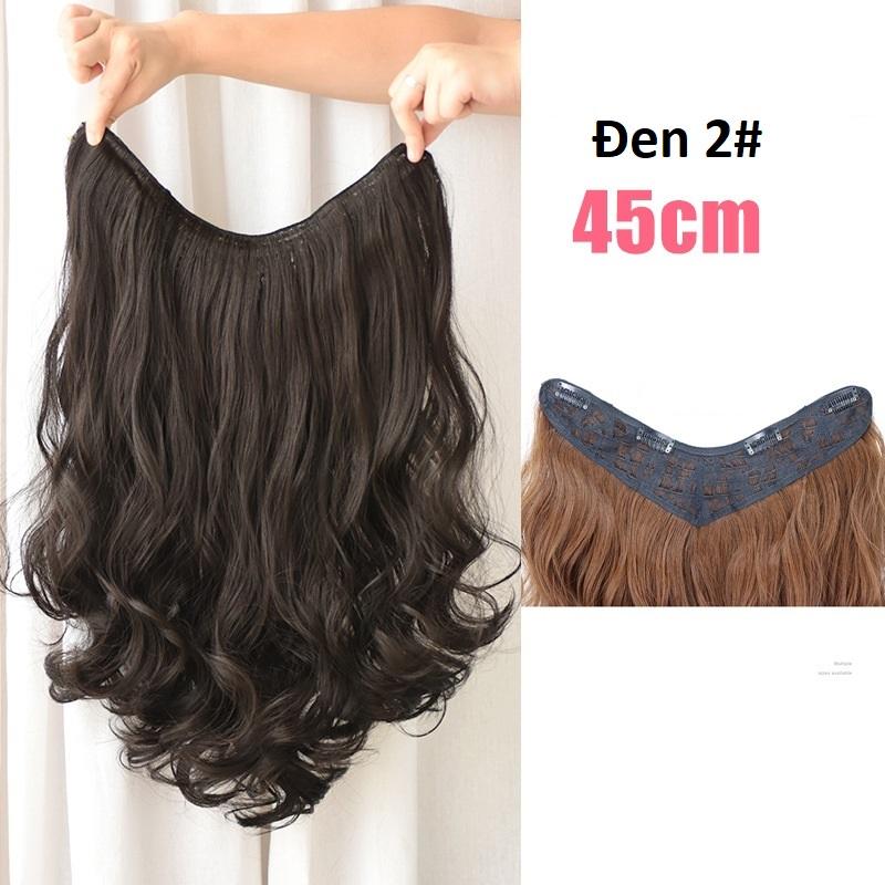 Tóc kẹp V xoăn dài 45cm, màu [đen 2#]