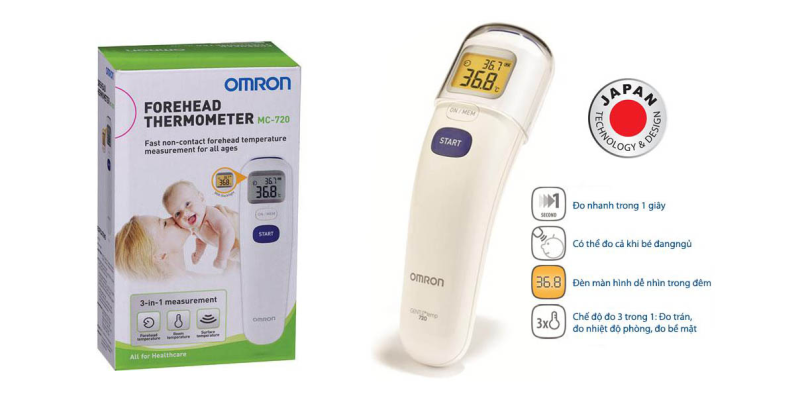 Nhiệt kế điện tử đo trán Omron MC-720